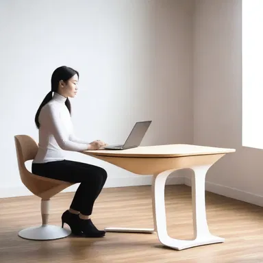 The designer incorporated ergonomic furniture to promote better posture and prevent people from becoming round-shouldered.