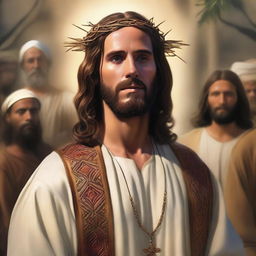 A high-quality digital art piece depicting Jesus Christ as portrayed in 'The Chosen'