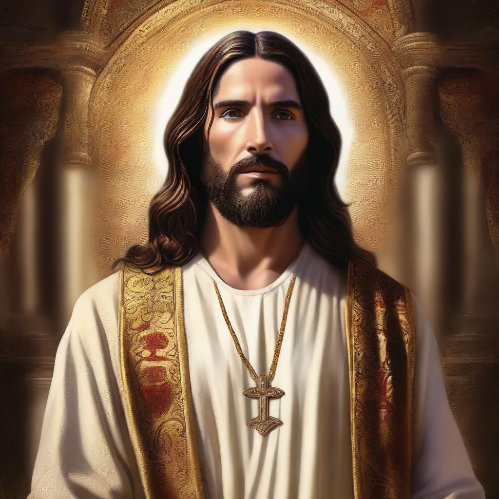 A high-quality digital art piece depicting Jesus Christ as portrayed in 'The Chosen'