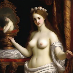 An exquisite digital art representation of 'Venus' in the style of Titian