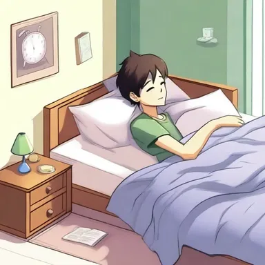 The protagonist was sound asleep in his bed when he suddenly woke up and realized it was all a dream.