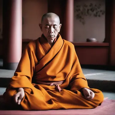 The monk meditated for hours until he reached a state of deep relaxation and was sound asleep.