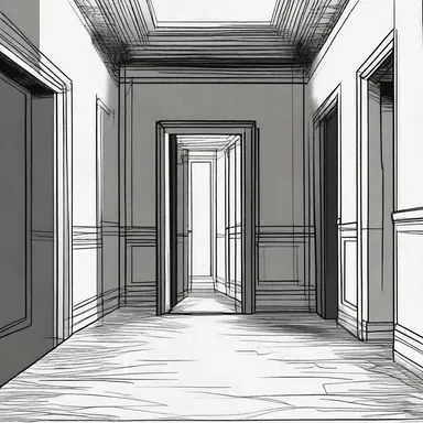 As the protagonist made their way through the dark and eerie hallway, their oxyopia allowed them to spot a hidden door on the far side.