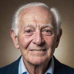 Portrait of an elderly man named Mr. Brownlow, characterized by his age and kindness, with expressive eyes and a comforting smile