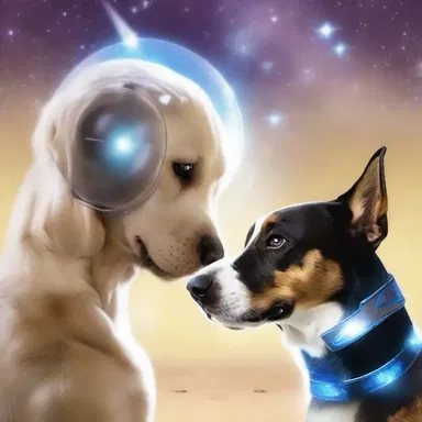 In the year 3035, humans and domestic dogs formed a telepathic bond, allowing them to communicate effortlessly across the galaxy.
