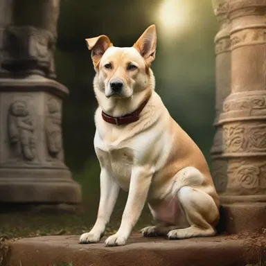 In the ancient mythology, it was believed that the domestic dog was the loyal companion of the gods, protecting them in their divine quests.