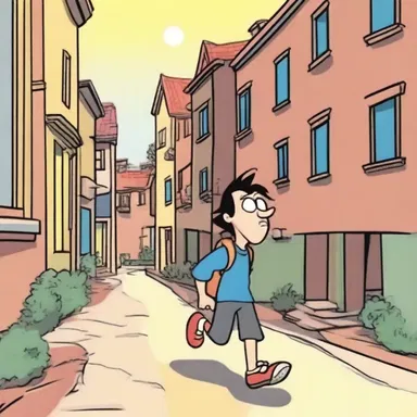 In the cartoon, the protagonist always chooses the honest path and never cheats or steals.