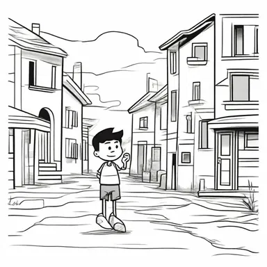 In the cartoon, the protagonist always chooses the honest path and never cheats or steals.