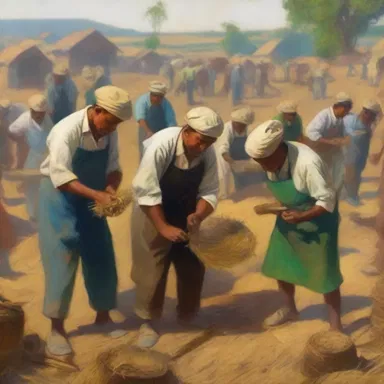 The artist's painting depicted a scene of honest workers earning their living through hard work and dedication.