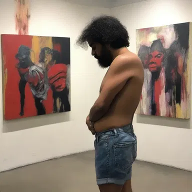 The painting showcased at the gallery captures the artist's honest and raw emotions.