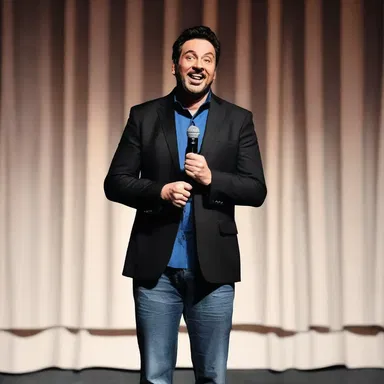 The comedian's vendable punchline had the audience roaring with laughter.