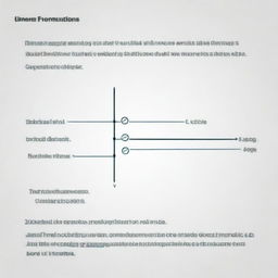 A professional presentation slide displaying the intricacies of linear functions. It should include a clearly labelled graph, key mathematical formulas and bullet-point explanations in an engaging and educational style.