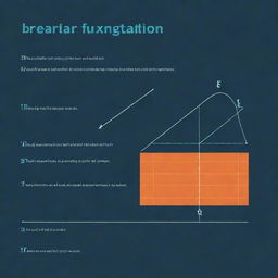 A professional, visually engaging presentation slide about linear functions, featuring a mathematical graph, pertinent equations, and explanatory texts, all on a clean and modern design background.