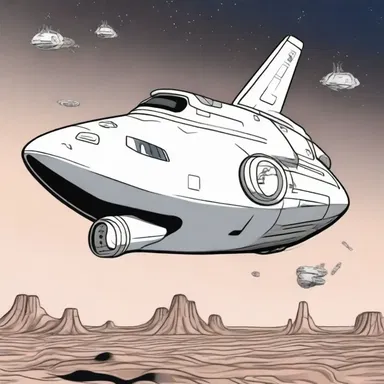 In the cartoon, the spaceship's true anomaly was shown as it flew past the point of periapsis.