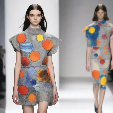 The fashion designer drew inspiration from the true anomaly of planetary shapes and incorporated them into the collection's patterns and prints.