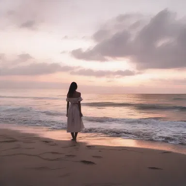 The cinematography expertly captures the beauty of the pinkish-white sunset on the horizon.