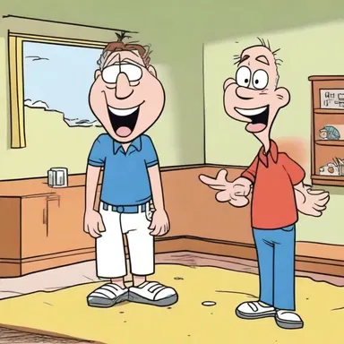 In the cartoon, the character's lunacy often leads to hilarious and nonsensical situations.