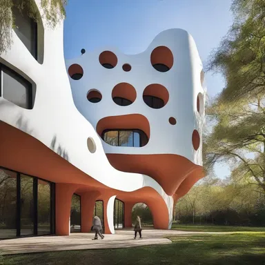 The whimsical and unconventional design of the building showcased the architect's lunacy and creativity.