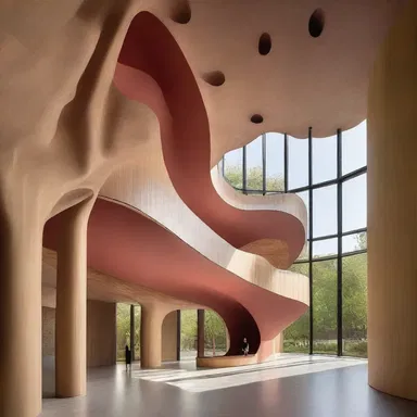 The whimsical and unconventional design of the building showcased the architect's lunacy and creativity.