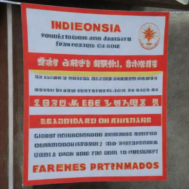 An Indonesian banner displaying incorrect language or grammatical errors