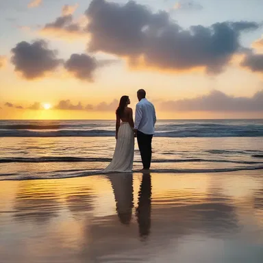 As the couple watched the soul-stirring sunset over the beach, their hearts overflowed with love and admiration for each other.