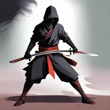In the fantasy novel, the protagonist is a rogue ninja, skilled in stealth and combat, fighting against evil forces.