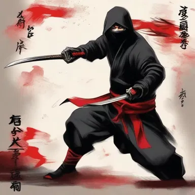 The artist depicted a fierce ninja in their painting, capturing the essence of their warrior spirit.