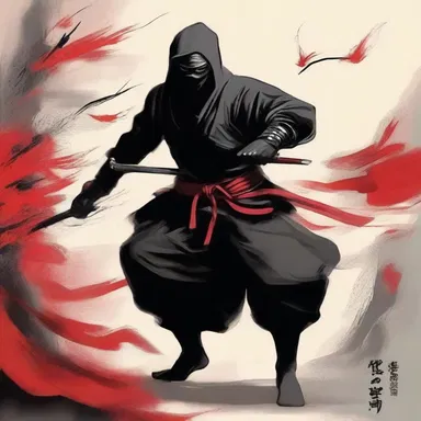 The artist depicted a fierce ninja in their painting, capturing the essence of their warrior spirit.
