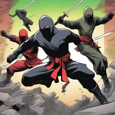 In the latest issue of the Ninja Warriors comic series, the protagonist battles against an evil ninja organization.