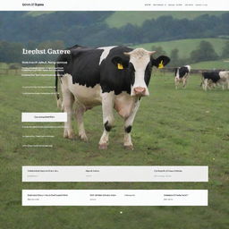 Generate a dairy farming website featuring content and tools like cow breeds, milk production stats, equipment marketplace, weather tracking, and a forum for community interaction. Use a rustic, farm-style design with a clean, user-friendly interface.