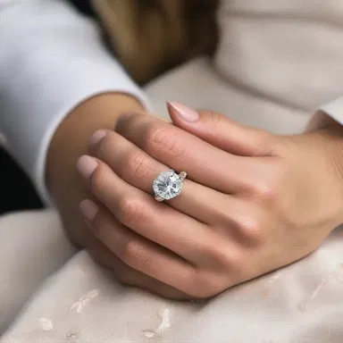 In the romantic movie, the gem cutter beautifully crafts a stunning engagement ring, symbolizing love and commitment.