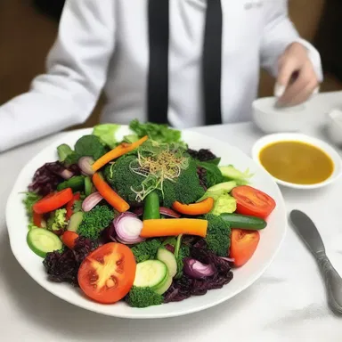 The trendy chef showcased a new technique of parboiling vegetables for a nutritional and stylish salad.