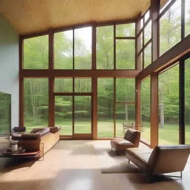 The use of large windows and open floor plans in the house was meant to convey a sense of spaciousness and connection to nature.