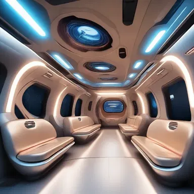 The advanced technology in the futuristic spaceship allowed it to convey passengers from one planet to another in a matter of seconds.