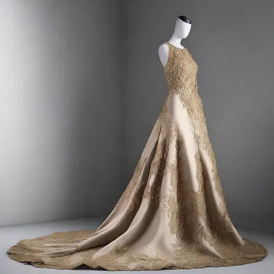 The designer will convey the ownership of the unique dress to the highest bidder at the fashion auction.
