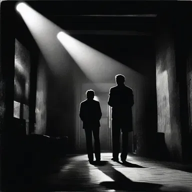 The director used atmospheric lighting and intense music to convey a sense of suspense in the film.