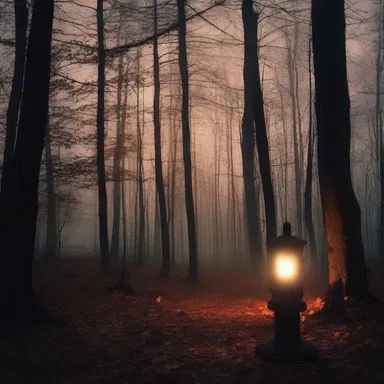Lost in the haunted woods, the protagonist followed the eerie glow of the compass point, leading them deeper into darkness.