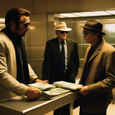 The movie depicts a high-stakes heist where the main character relies on their cash account to ensure the successful exchange of funds without leaving any financial trail.