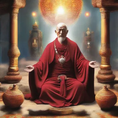 In the mystical land of Eldoria, the great lama performed an ancient ritual to restore balance to the realms.