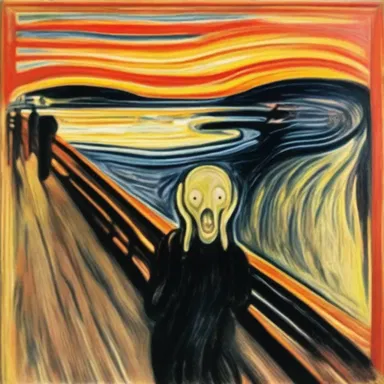 The painting 'The Scream' by Edvard Munch is often accompanied by the saying 'I felt a great disturbance in the air, as if millions of voices suddenly cried out in terror'.