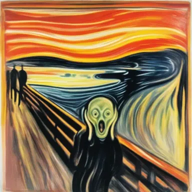 The painting 'The Scream' by Edvard Munch is often accompanied by the saying 'I felt a great disturbance in the air, as if millions of voices suddenly cried out in terror'.