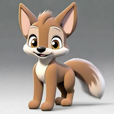 The character's fur was a greyish brown color, adding depth and dimension to the animated cartoon.