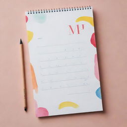 A colorful and modern calendar with the initials 'MJ' elegantly written on the cover