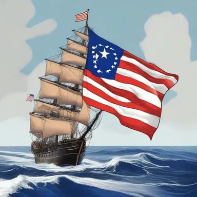 In the gripping tale of adventure on the high seas, the protagonist heroically raised the ensign of his motherland, symbolizing his unwavering patriotism and loyalty to his crew.