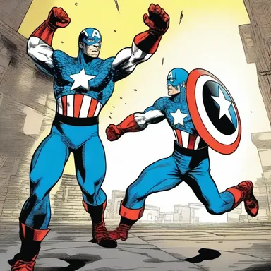 In the latest issue of the superhero comic, Captain America clashes with an evil ensign from an enemy organization.