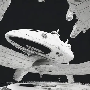 The spaceship hovered in a reciprocative manner as it adjusted its position in zero gravity.