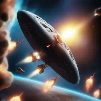 The spacecraft traveled at warp speed through the galaxy, engaging in epic battles with alien species in a piffle of lasers and explosions.