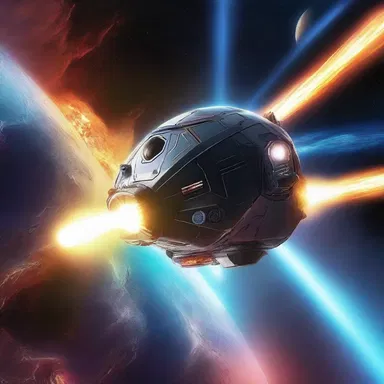 The spacecraft traveled at warp speed through the galaxy, engaging in epic battles with alien species in a piffle of lasers and explosions.