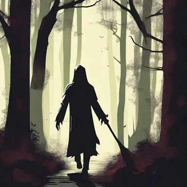 As the killer chased her through the dark forest, she could hear him piffle on about trivial things, making her fear intensify.