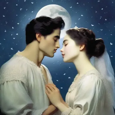 In the moonlight, the young lovers declared their undying love and vowed to be together forever, believing that their love was like a divinity.